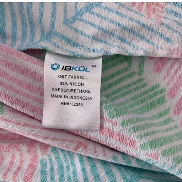 Ladies IBKUL Blue Print Short Sleeve 1/4 zip Golf Shirt XL - Picture 4 of 4